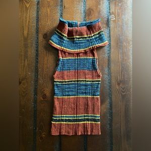 Free People cowl neck sweater tank top size L S EC vintage ~